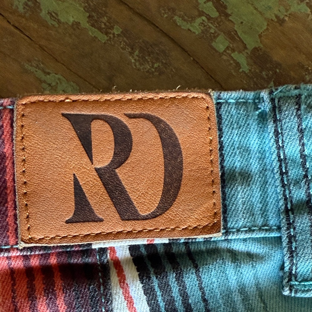 Vibrant Striped Flare Jeans - Picture 9 of 9
